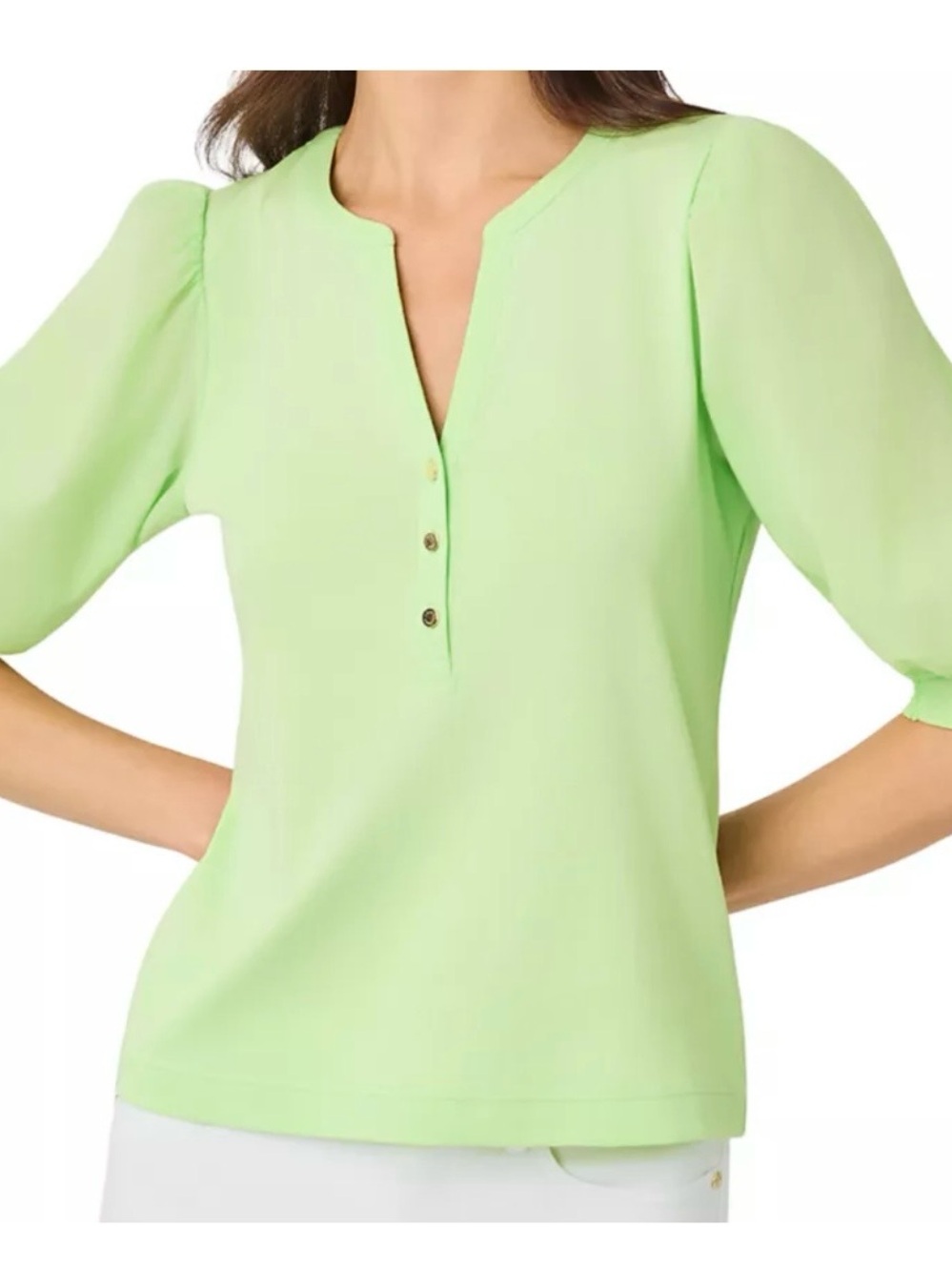 NWT LILLY PULITZER RONSON TOP MEDIUM PISTACHIO GREEN